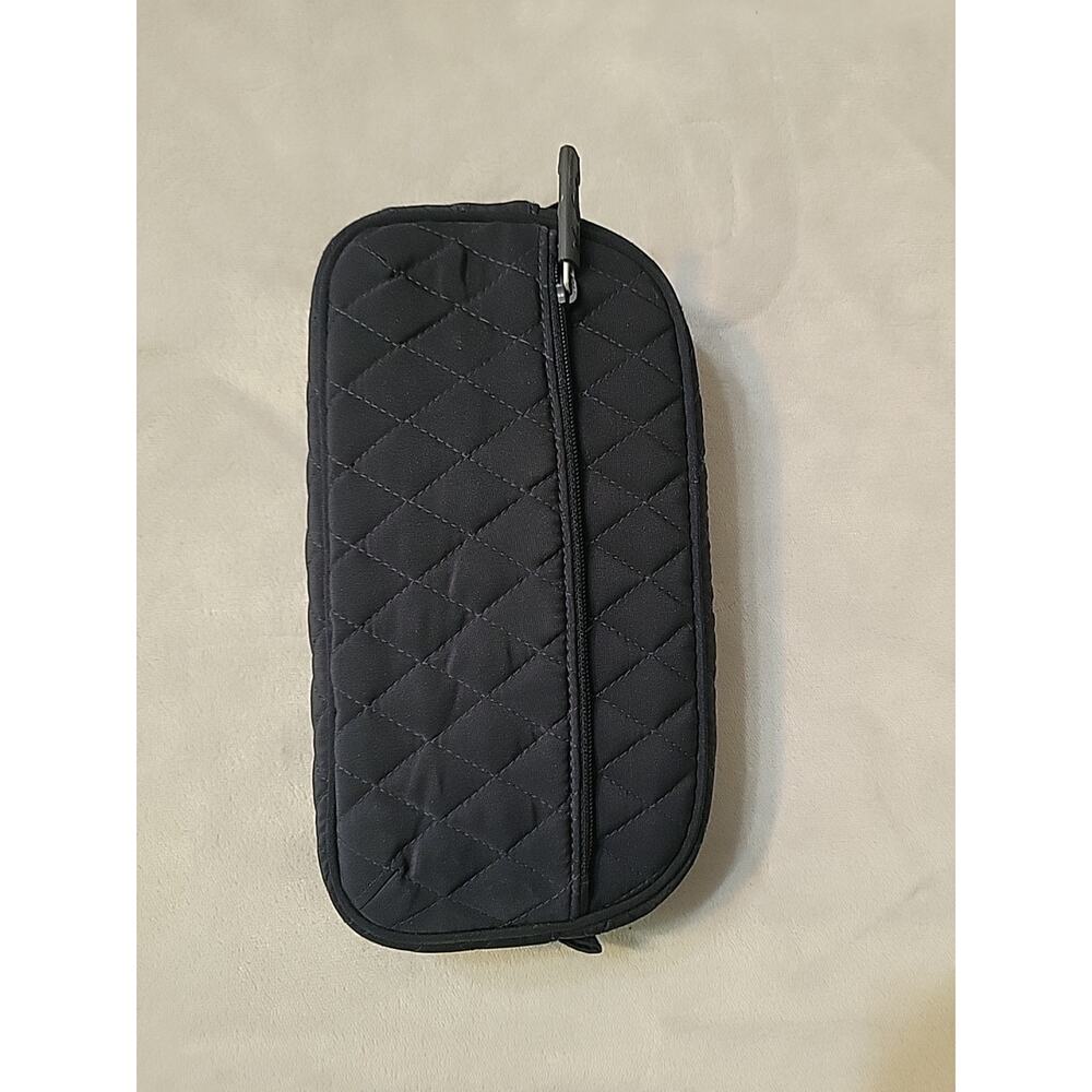 Vera Bradley Quilted Navy Blue Cosmetic Bag Zip Closure